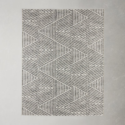 Silva Geometric Gray/White Indoor / Outdoor Area Rug