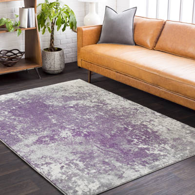 Williston Forge Candelaria Abstract Medium Gray Dark Purple Area Rug Candelaria Abstract Medium Gray Dark Purple Area Rug
