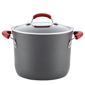 8 qt. Non-Stick Covered Hard-Anodized Aluminum Stock Pot