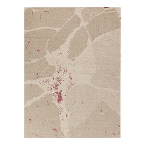 Orangic Cracks Flatweave Contemporary Hand Woven Wool Beige/Pink Area Rug