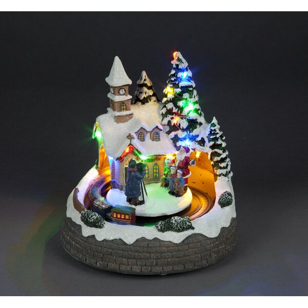 WeRChristmas Pre-Lit LED Musical Animated Rotating Snowman Scene 15 cm Multi-Colour 
