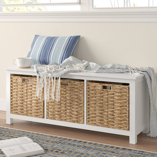 Go to store & view more images Highland Dunes Myrasol Wood Storage Bench