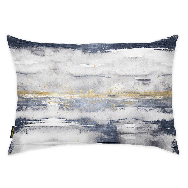 white and gold lumbar pillow