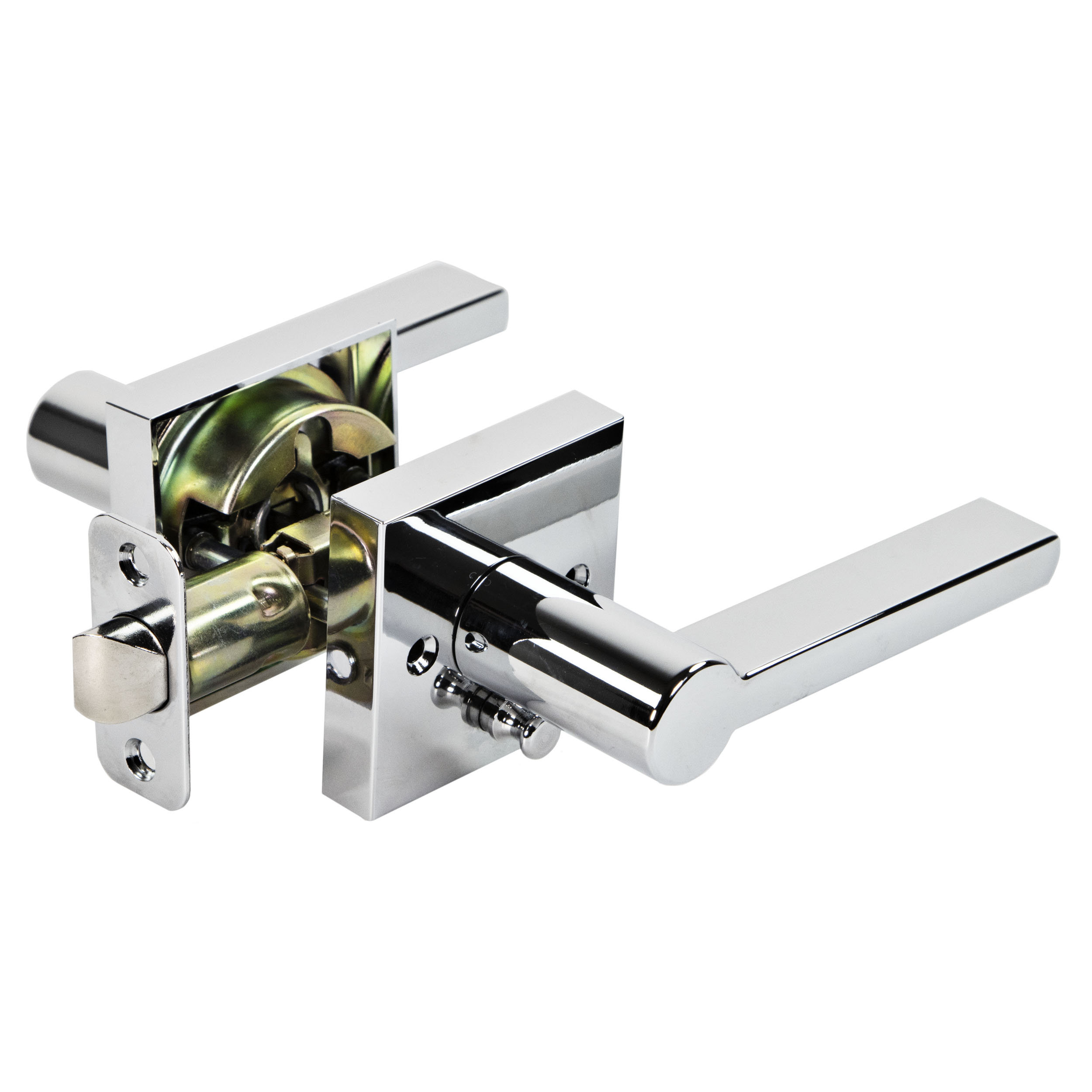 Ultra Security Freehold Flat Bar Door Lever Polished Chrome