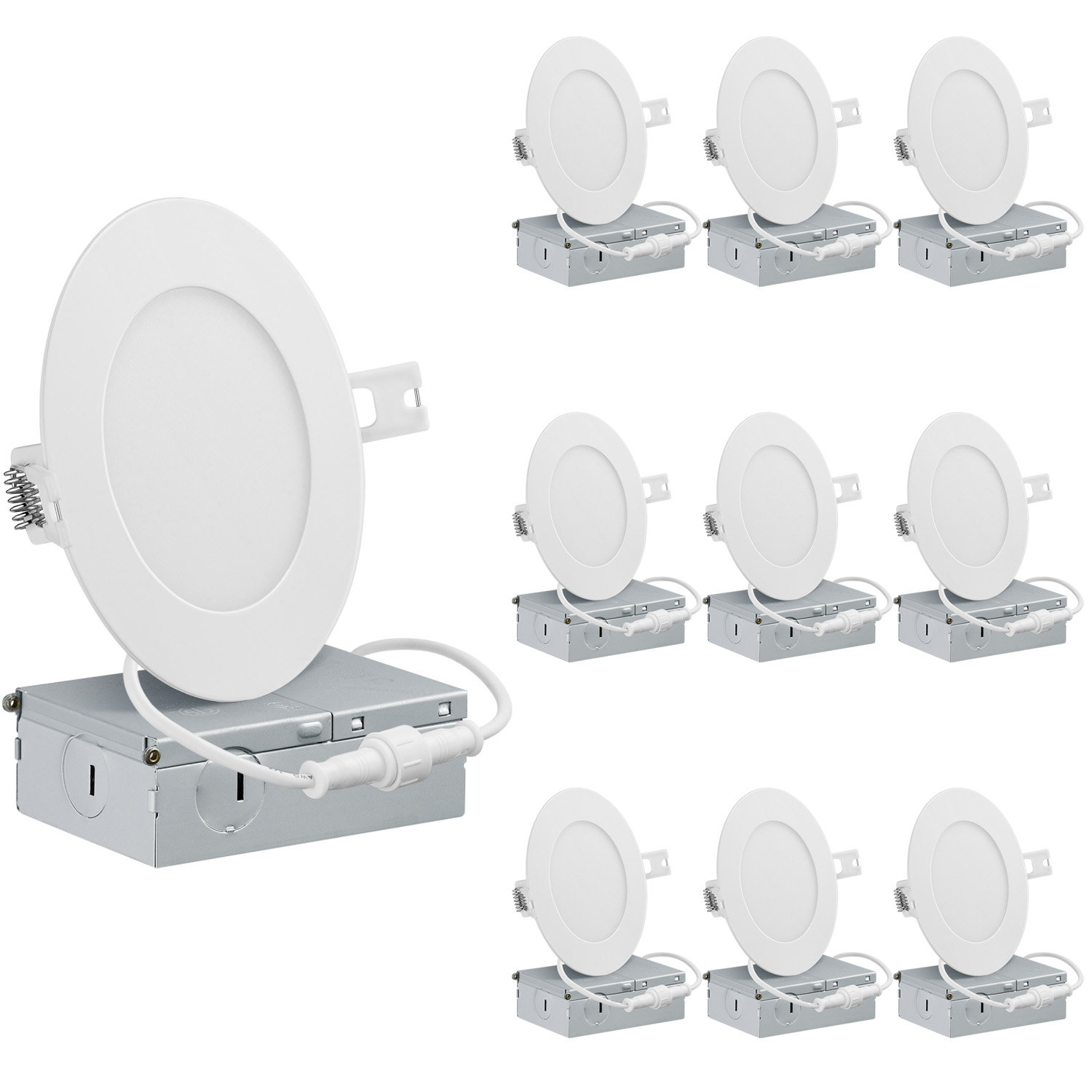 QPLUS 4" Ultra Slim 5000K New Construction IC LED Canless Recessed