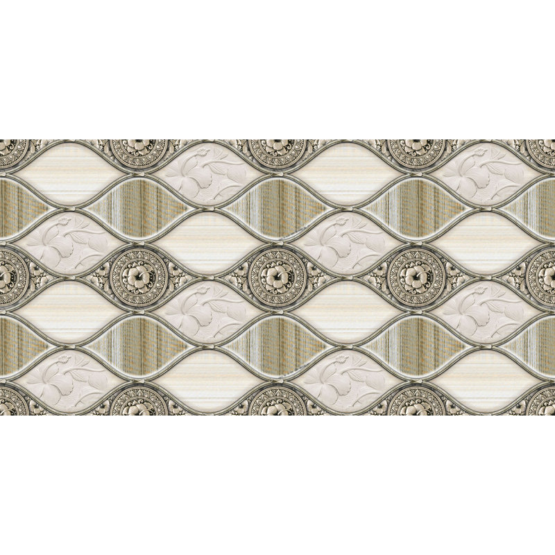 ft. 3.2 ft x 1.6 ft Flowers Interior Design Wall Paneling Decor Dundee Deco P459694 Off-White 96cm x 48cm PVC 3D Wall Panel 0.46 sq. m 5.12 sq Silver Faux Waves