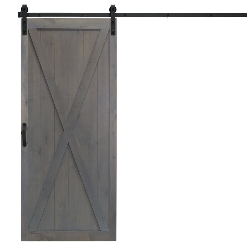 Dogberry Collections Paneled Wood Finish Classic X Barn Door With