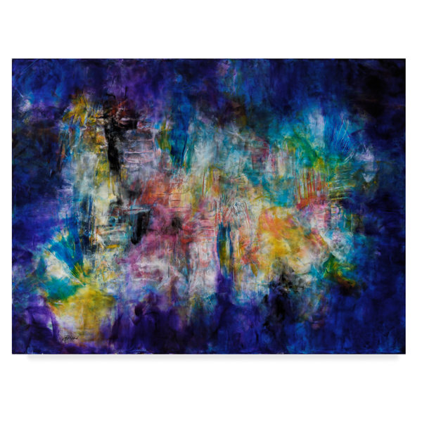 Trademark Art Blue Moon Abstract Acrylic Painting Print On