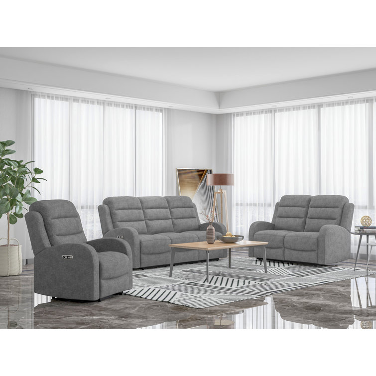 Latitude Run® Dulan 3 Piece Reclining Configurable Living Room Set