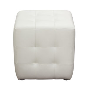 Aidan Bonded Leather Tufted Cube Accen..