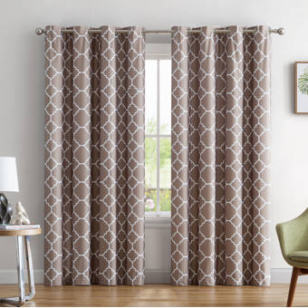 Alcott Hill Yeates Moroccan Geometric Max Blackout Thermal Grommet Curtain Panels Reviews Wayfair