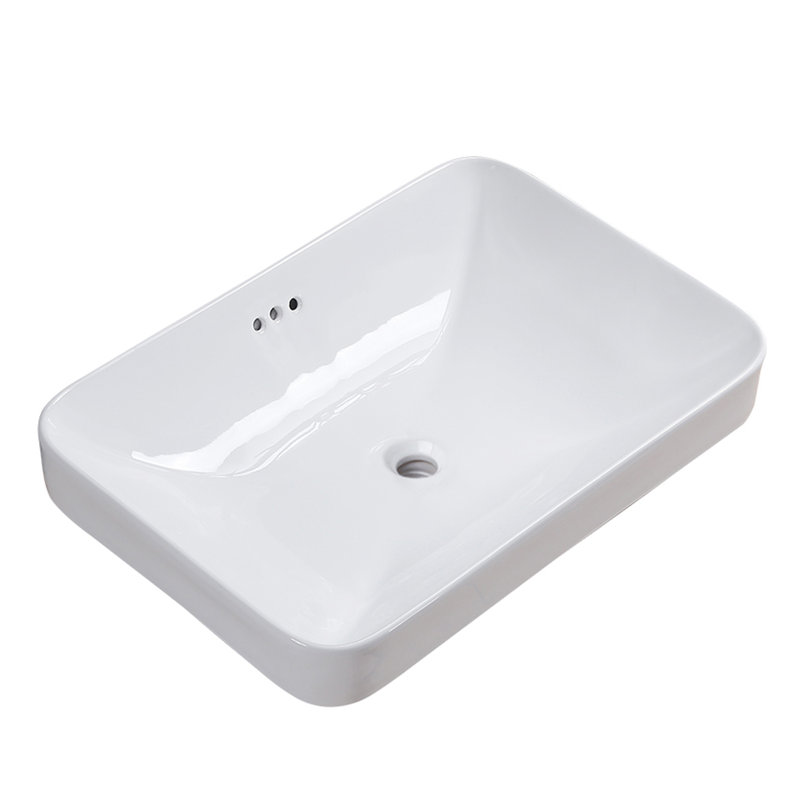 Winzo White Ceramic Rectangular Drop In Bathroom Sink With Overflow Wayfair
