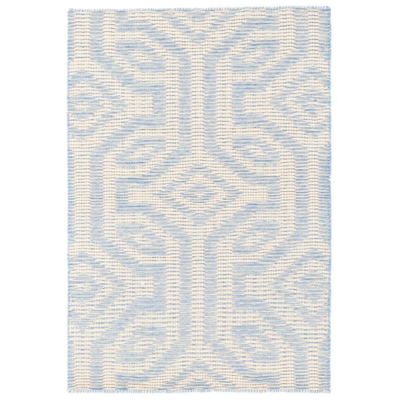 Dash And Albert Rugs Taj Pale Geometric Flatweave Wool Sky Blue Area Rug Perigold