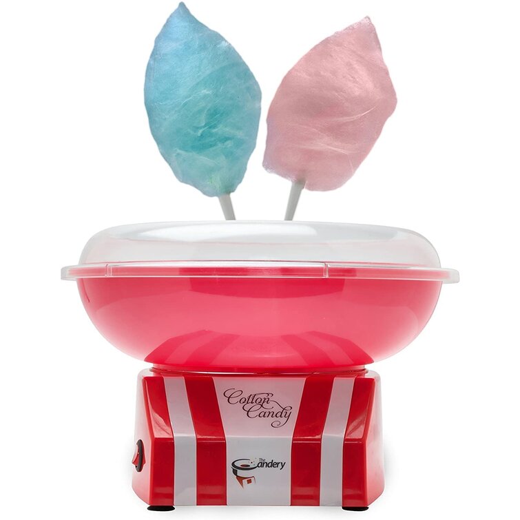 Homemade Sweets for Birthday Parties Includes 10 Candy Cones & Scooper Sugar Floss Large Stainless Steel Bowl- Works With Hard Candy Sugar Free Candy The Candery Premium Cotton Candy Machine