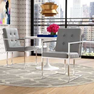 Bellamy Chrome Upholstered Dining Chair (Set Of 2) By Everly Quinn