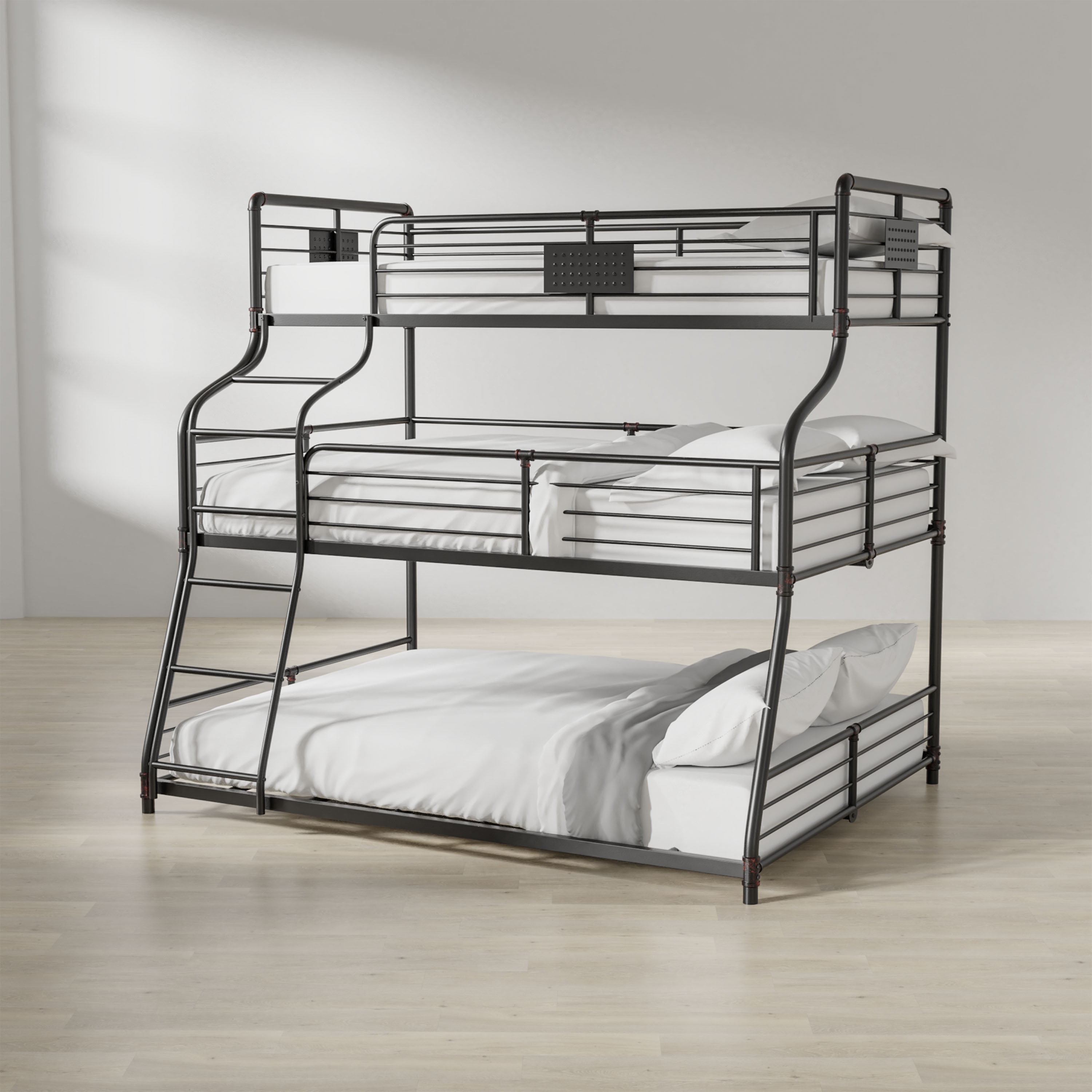 full over queen bunk bed with stairs