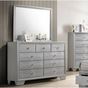 Go to store & view more images Wash 9 Drawer Double Dresser with Mirror by House of Hampton