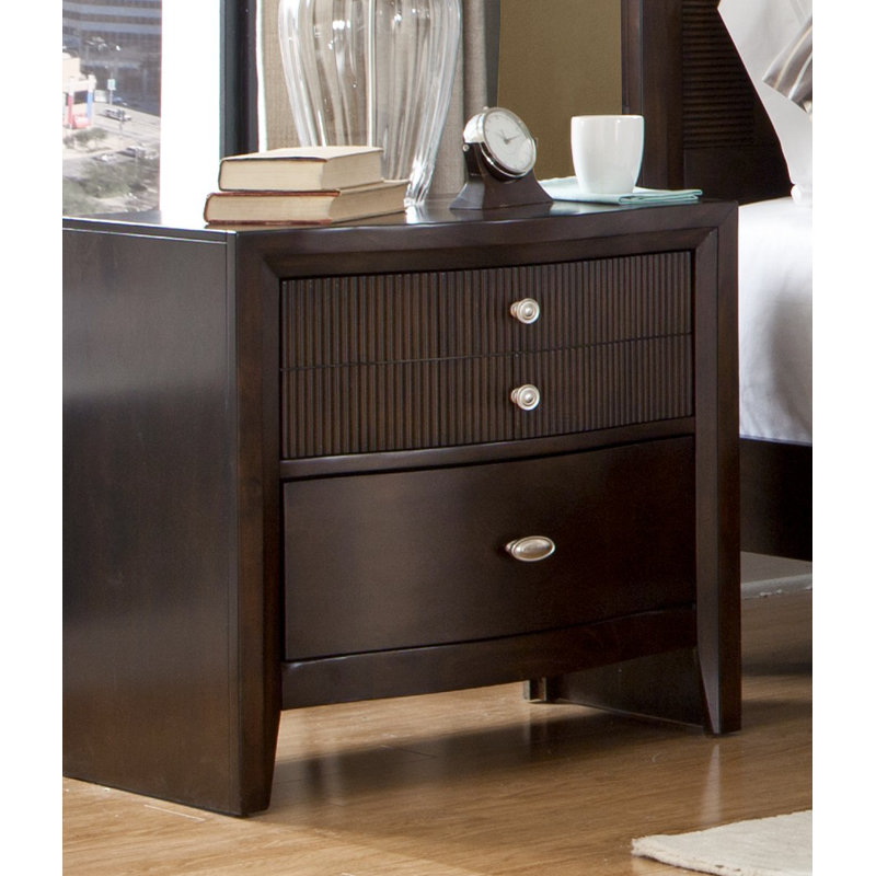 Bloomsbury Market Dion 3 Drawer Solid Wood Nightstand In Espresso Reviews Wayfair