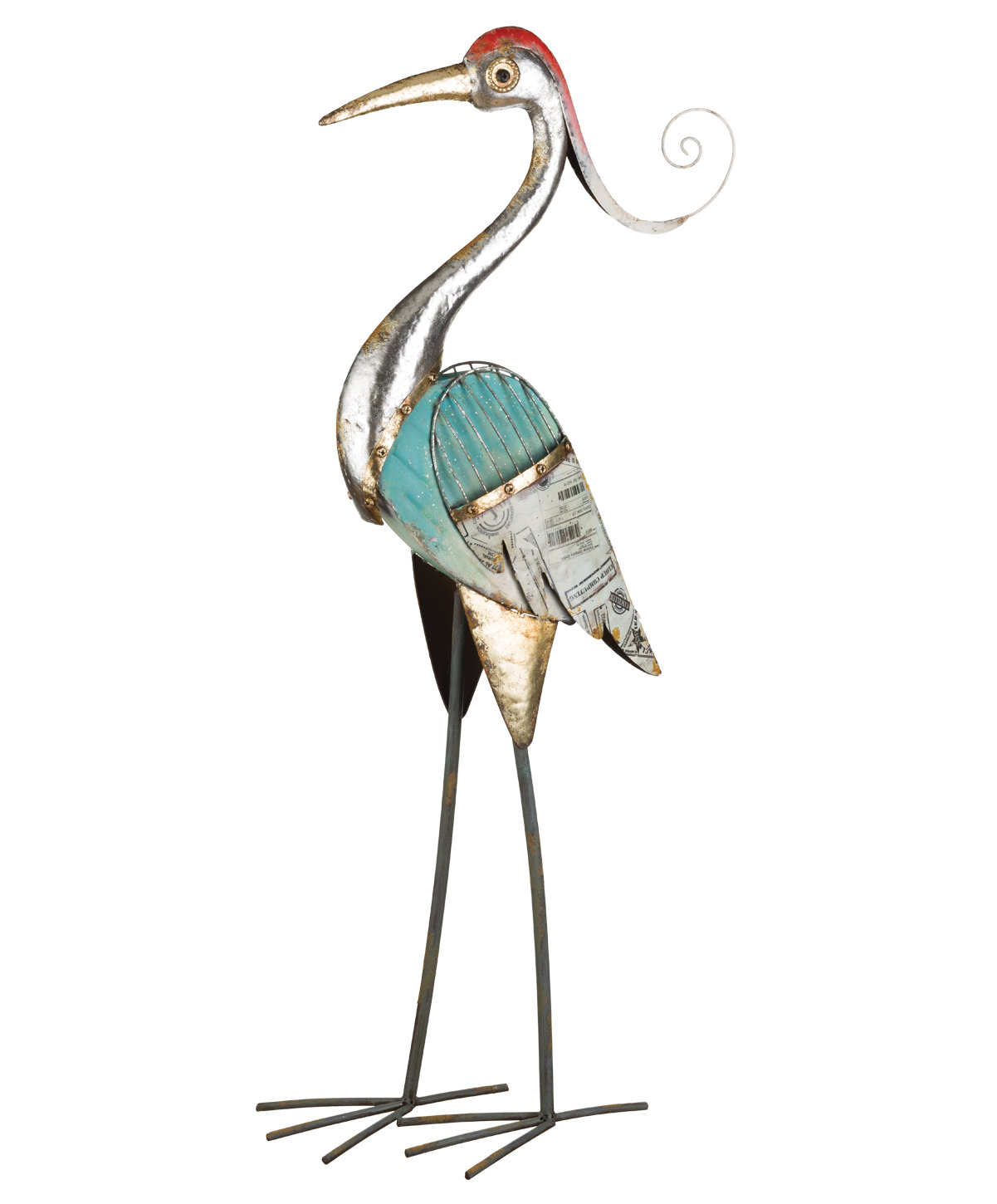 Regal Art Gift Nuts And Bolts Heron Looking Down Metal Statue Regal Art Gift Nuts And Bolts Heron