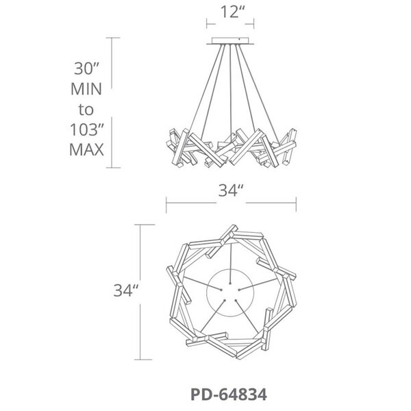 Modern Forms Chaos 21 Light Led Unique Statement Geometric Chandelier Reviews Wayfair