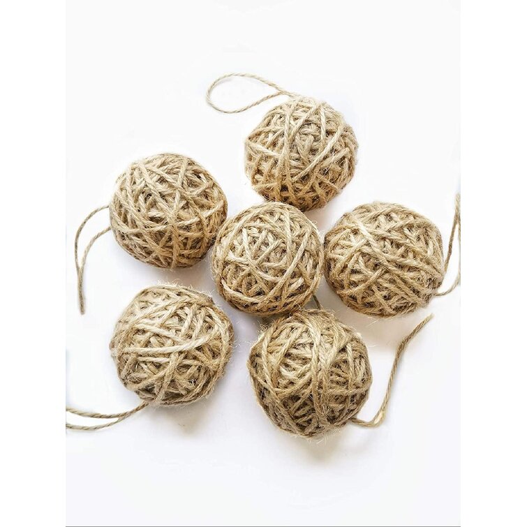 Coffee Round Vine Rattan Wicker Ball Ornaments for Home Party Decor 10cm