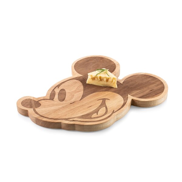 24-Inch Disney Classics Mickey and Minnie Mouse Artisan Acacia Wood Serving Plank