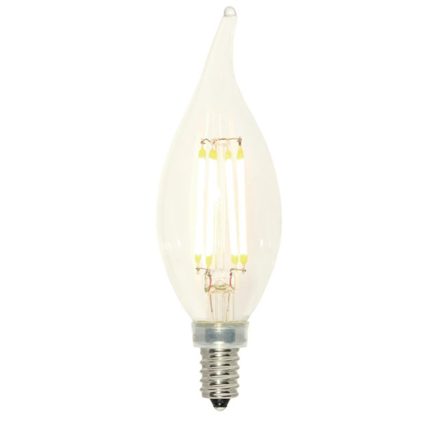 60 Watt Equivalent Candelabra Base led Bulbs E12 CA11 6 Pack Warm White