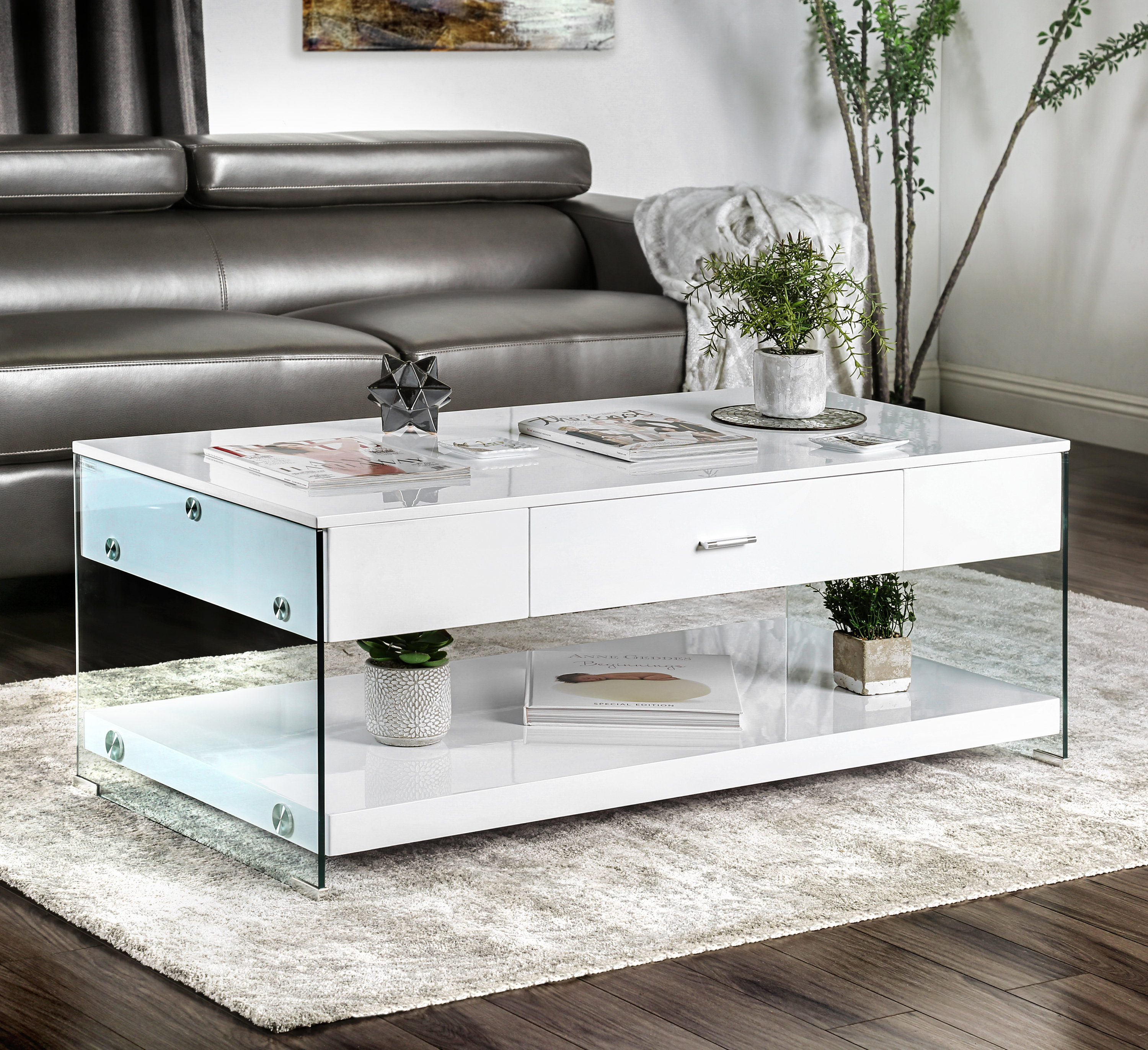 Guero Contemporary Coffee Table With Storage Guero Contemporary Coffee Table With Storage