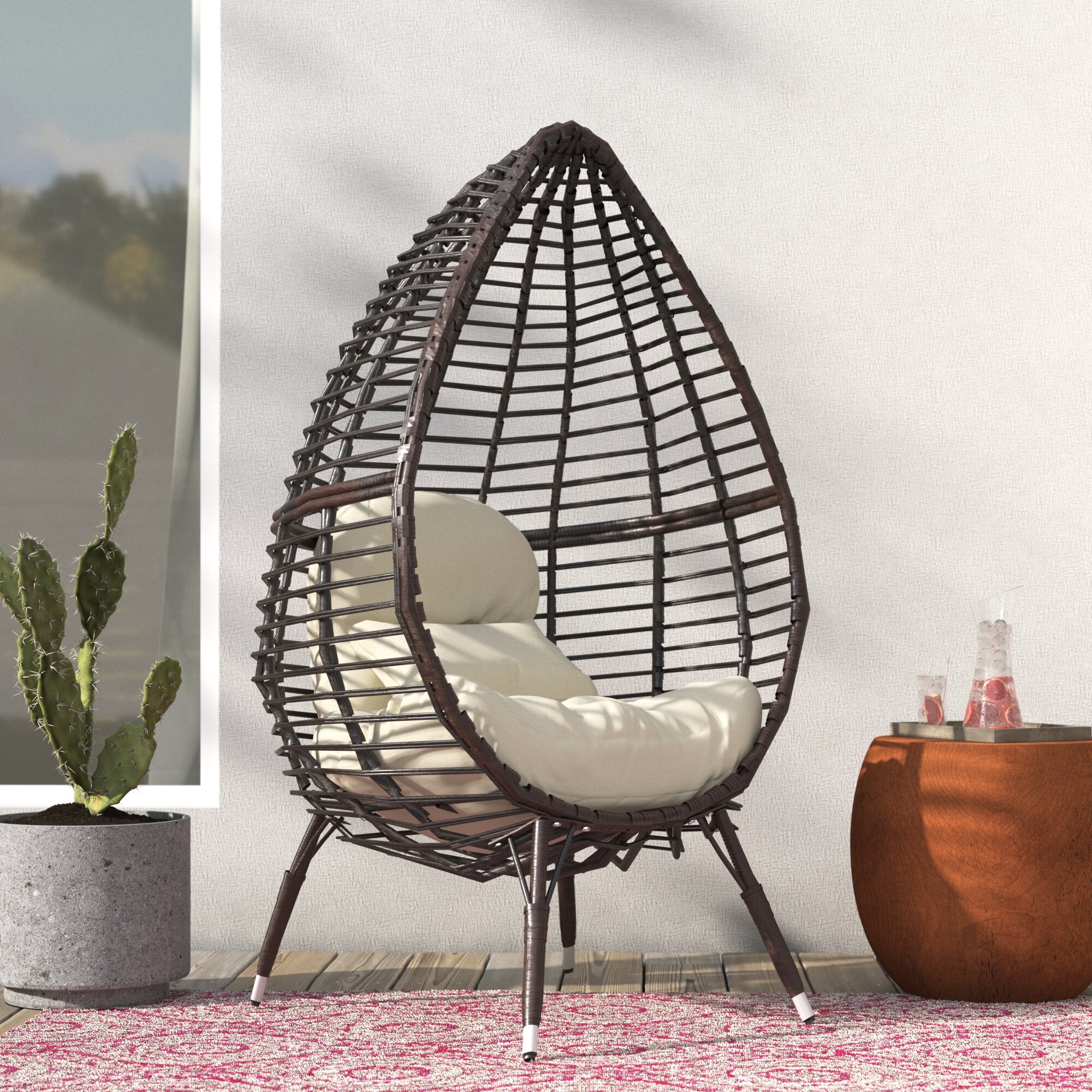 wicker teardrop chair