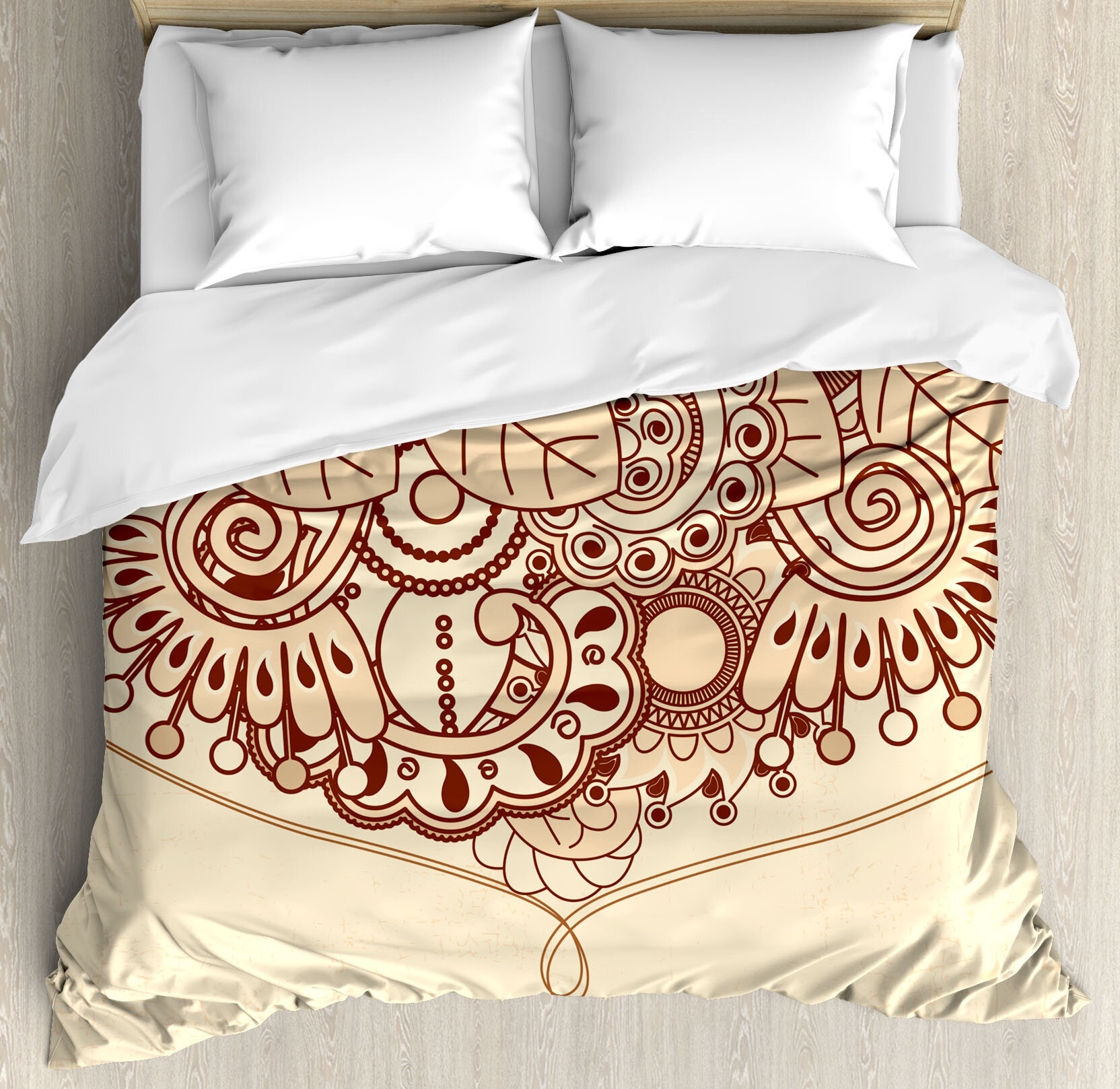 East Urban Home Sketchy Indian Asian Ethnic Design With Floral