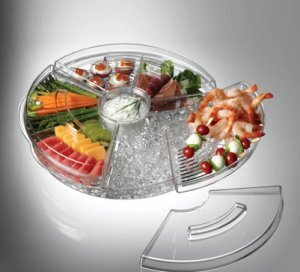 Keeps Appetizers On Ice Chefs Star Doeuvres Appetizer Server Lids and Removable Dip Cup Included 