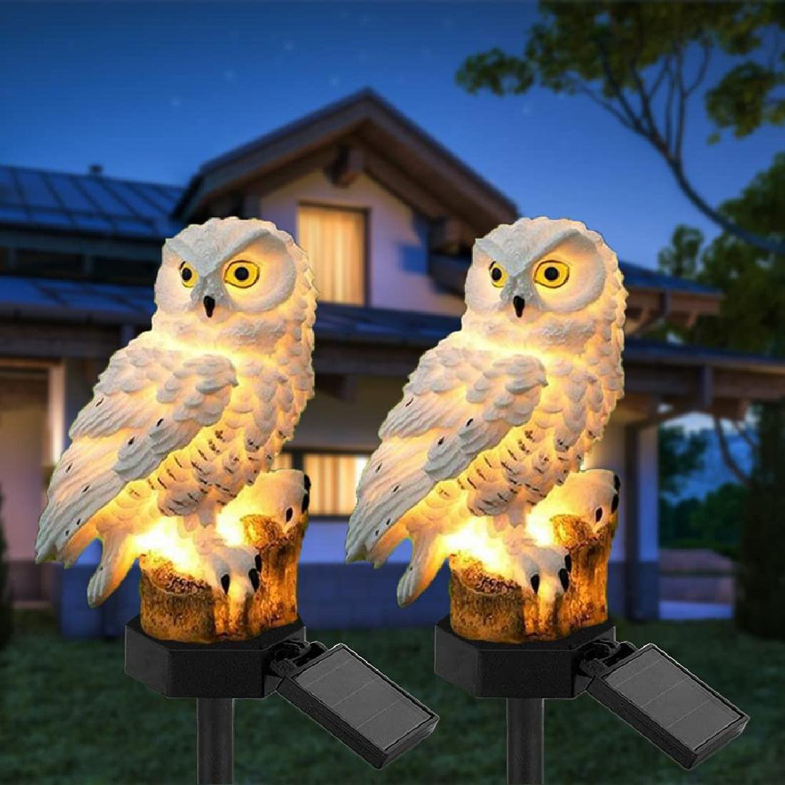 Outdoor Solar Power Garden Ornament Owl Shape Portable Night Energy Save Lights 