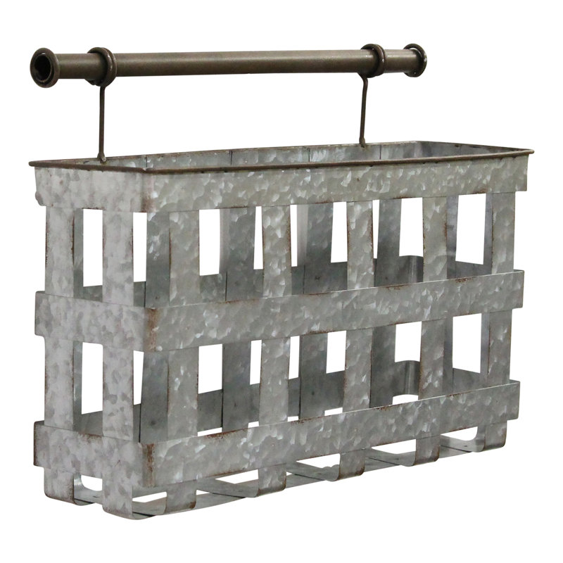 Gracie Oaks Metal Wall Storage Organizer With Wall Baskets Wayfair