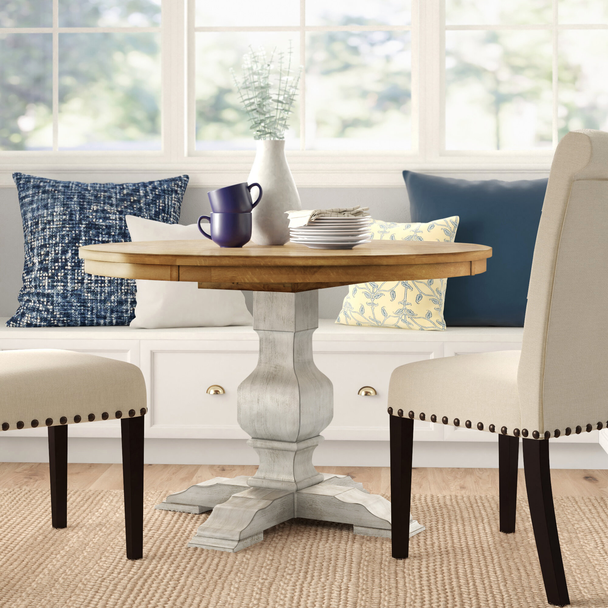 tall white pedestal table