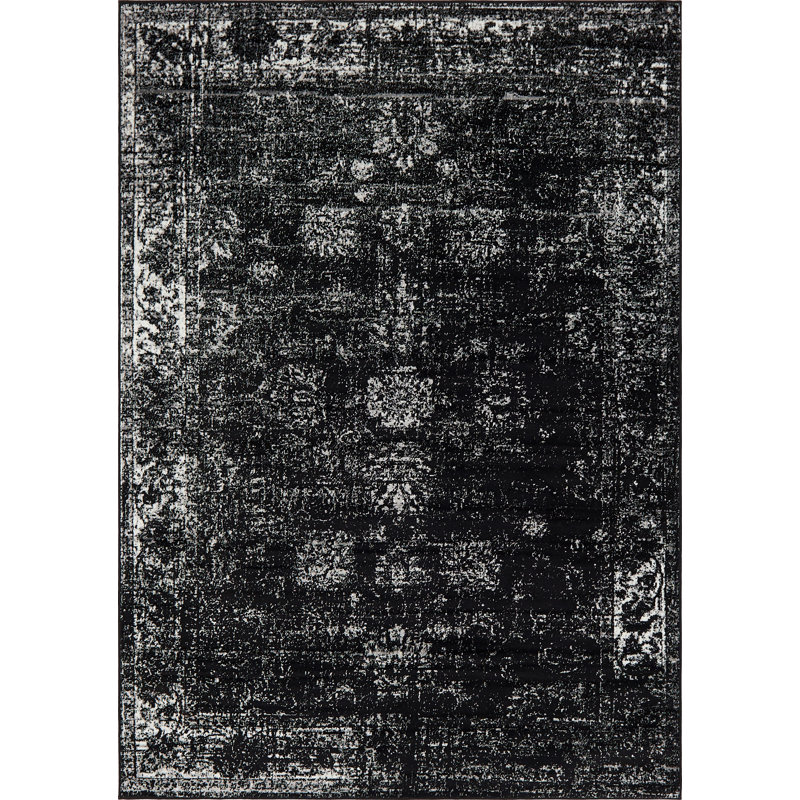 Mistana Brandt Floral Black Area Rug Reviews Wayfair