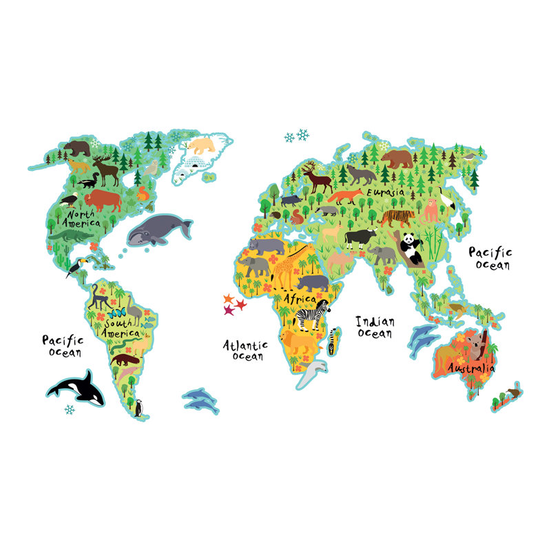WallPops! Home Decor Line Kids World Map Wall Decal ...