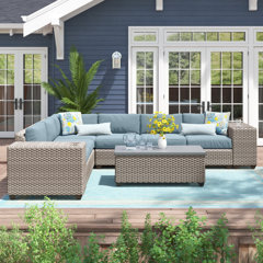 kordell 9 piece rattan sectional seating