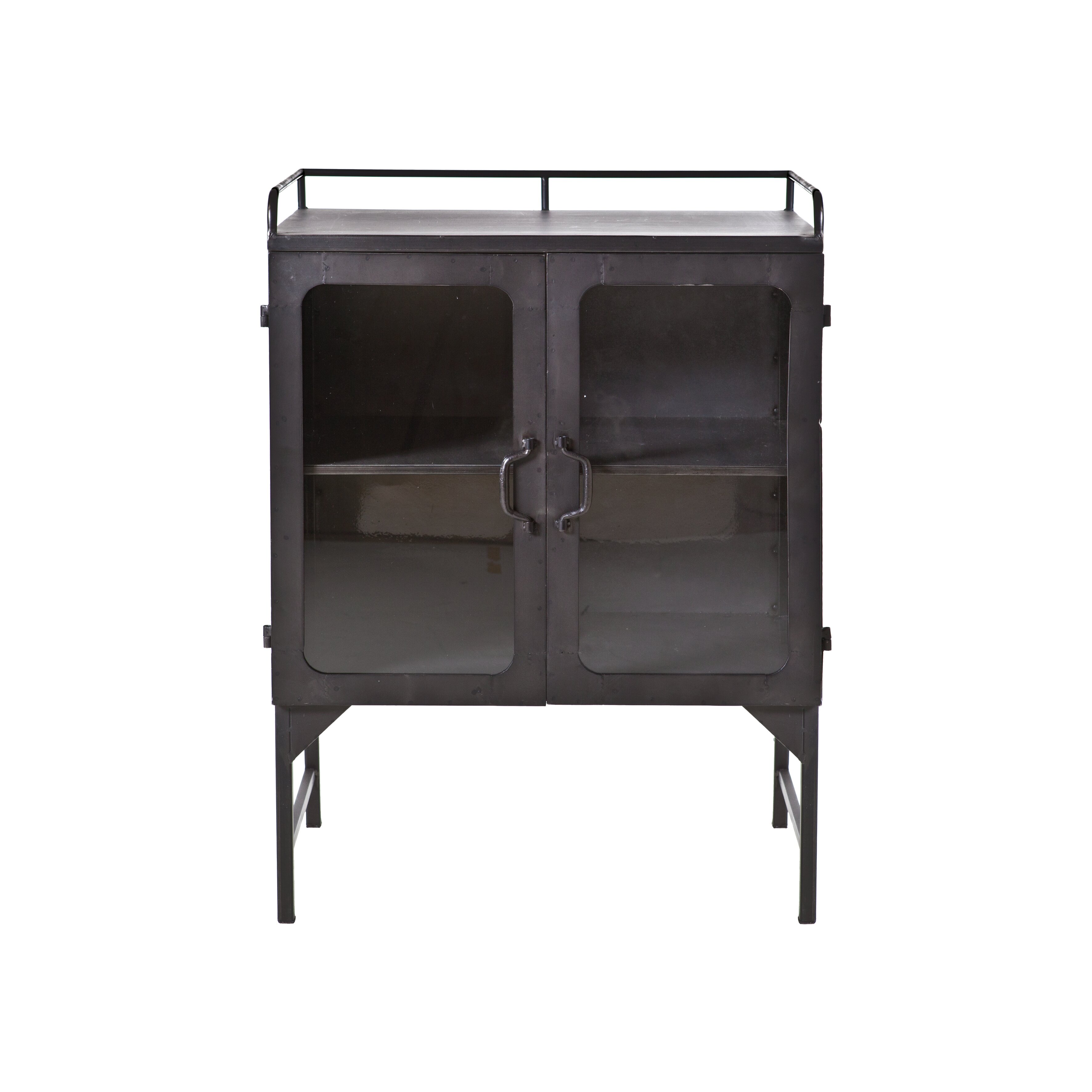 By Boo Industrial Small Black Metal Display Cabinet Ventana