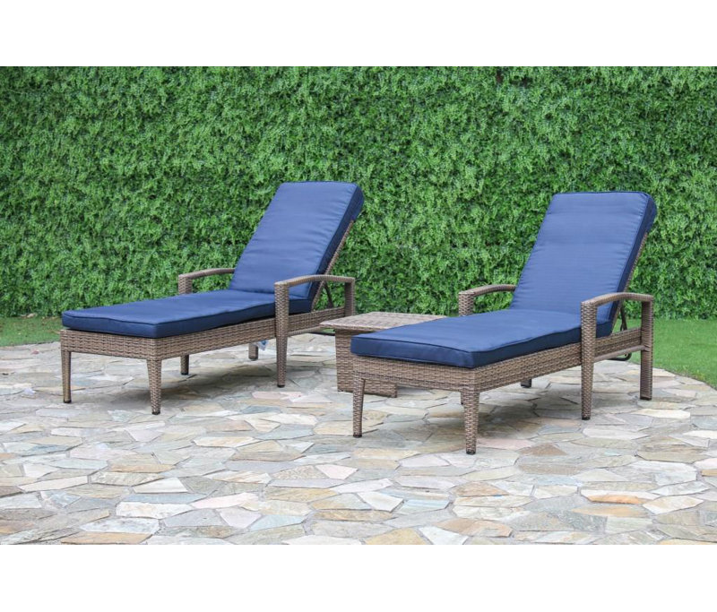 Fitzpatrick Reclining Chaise Lounge With Cushion And Table Joss Main