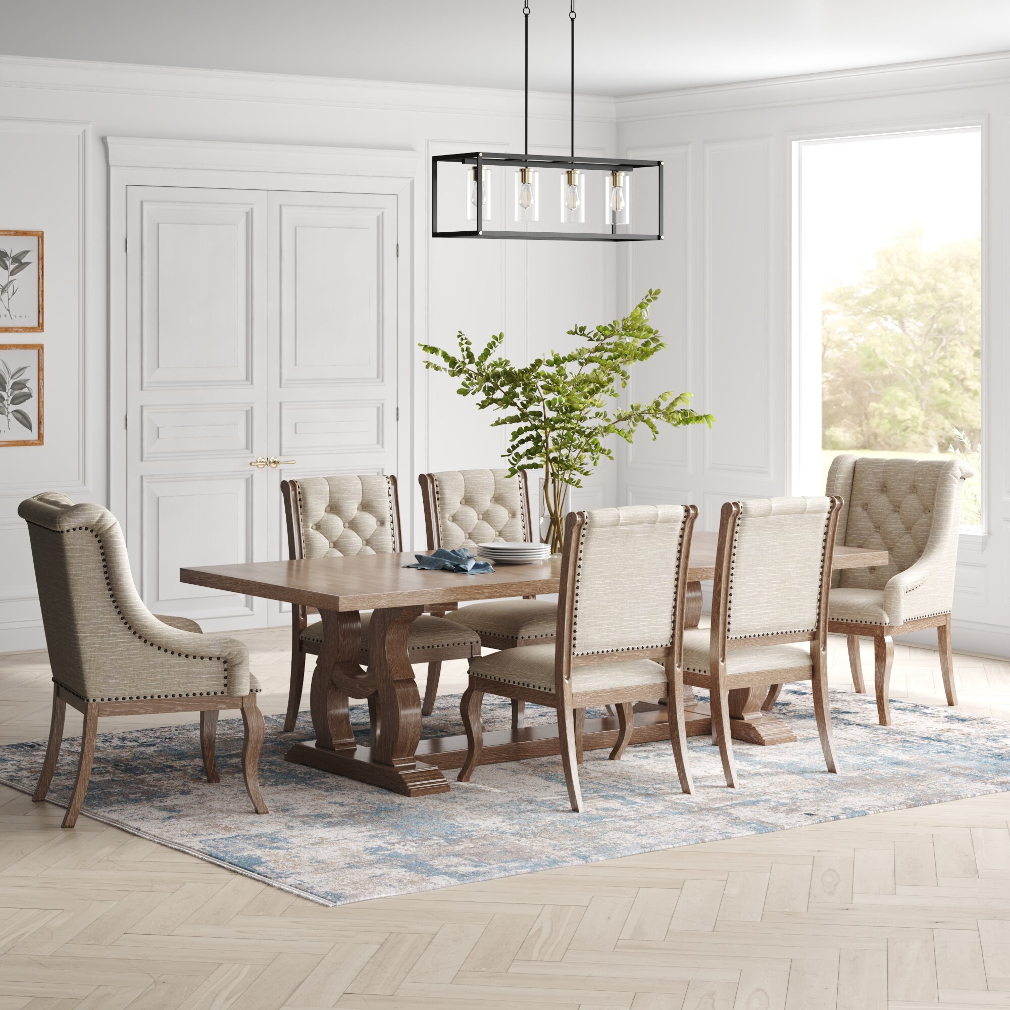 elford 7 piece extendable dining set