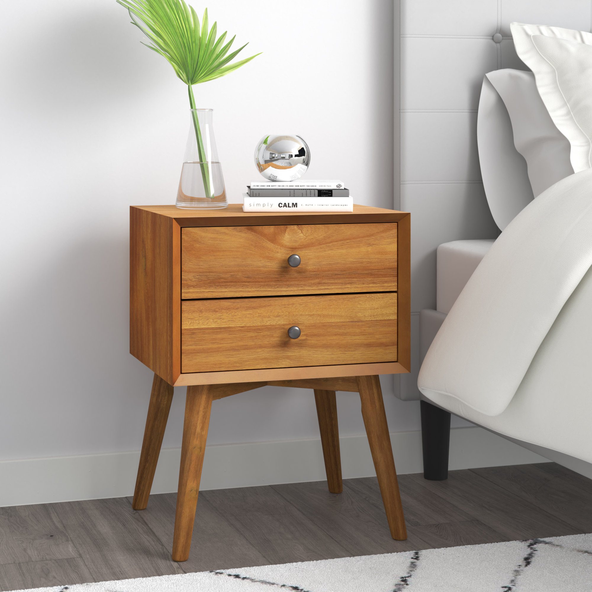 Mercury Row® Rowlands Solid + Manufactured Wood Nightstand & Reviews ...