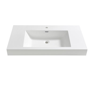 Nano FVS8005WH 40" Rectangular Drop-In Bathroom Sink with Overflow