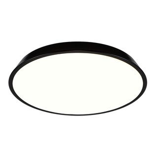 18W LED Ceiling Lamp Ultra-Thin Round Flush Ceiling Light for Balcony Living Room Bedroom Kitchen Hallway,Black 11.8 inch