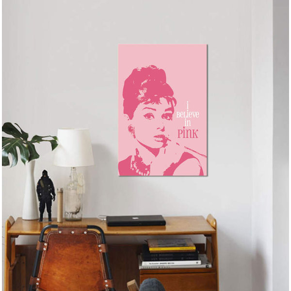 AUDREY HEPBURN PINK POP ART WALL ART CANVAS PRINT PICTURE READY TO HANG