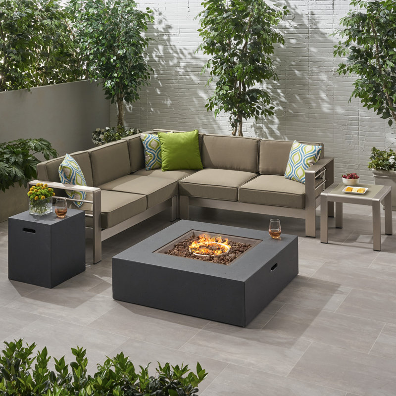 Orren Ellis 1 Eaker Outdoor 5 Piece Sectional Seating Group With Cushions Wayfair