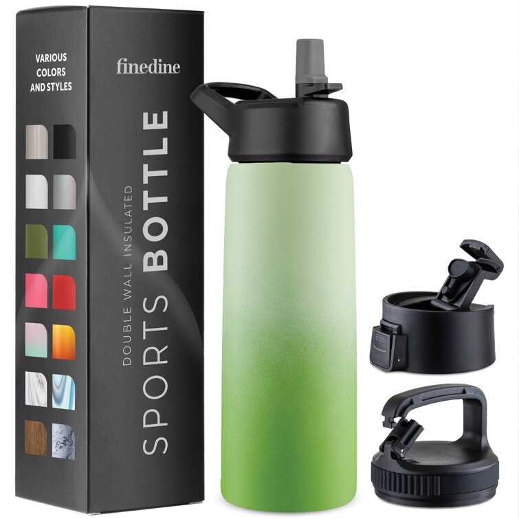 Black Stainless Steel Water Bottle Vacuum Insulated travel Coffee Cup with Flip Lid wide mouth Double Walled leak proof flask keeps Hot & Cold 12 Hours BPA Free 13oz