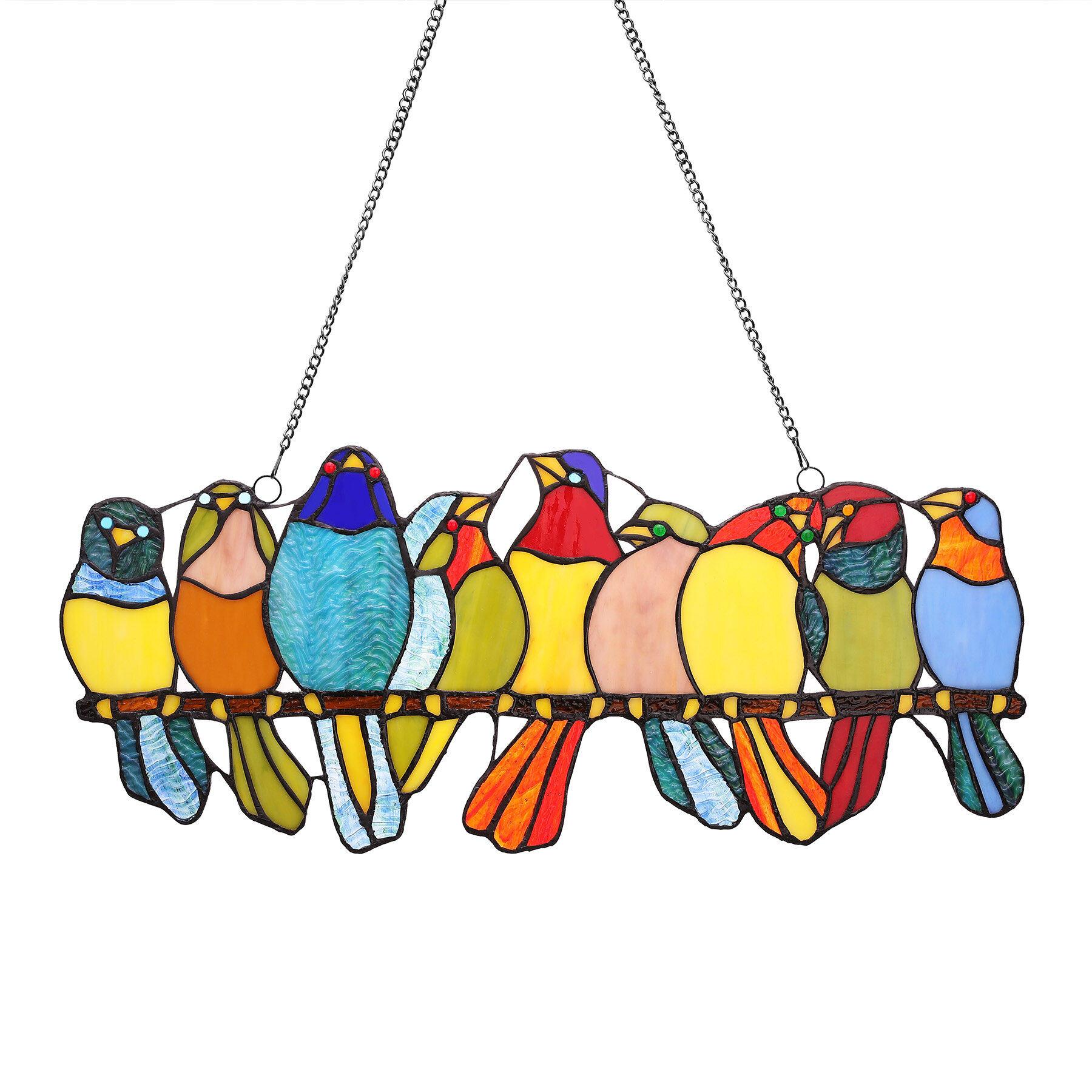 August Grove® Birds Tiffany Window Panel & Reviews | Wayfair