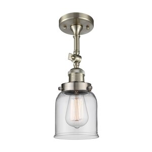 Bell Glass 1-Light Semi Flush Mount