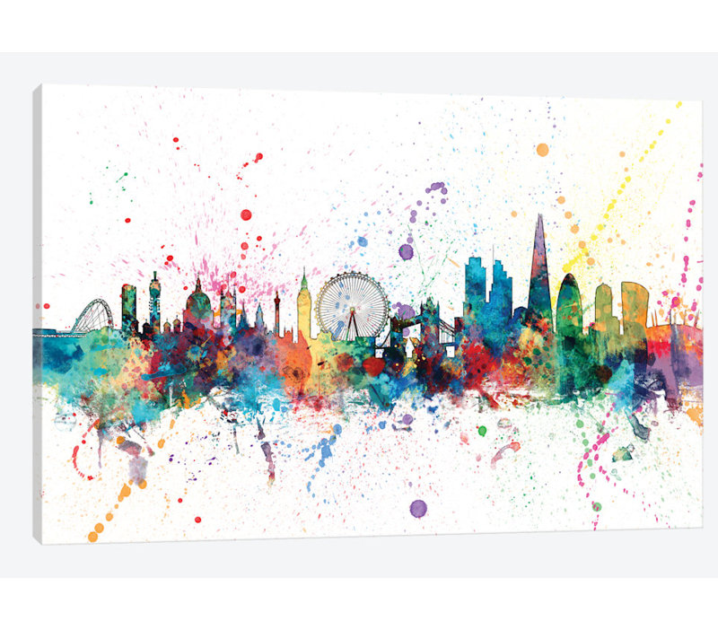 East Urban Home Rainbow Splash Skyline Series London England