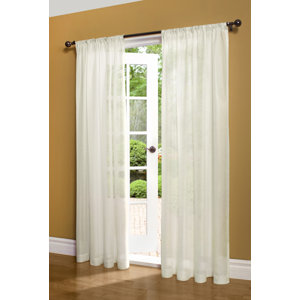 Vanita Solid Semi-Sheer Thermal Rod Pocket Single Curtain Panel